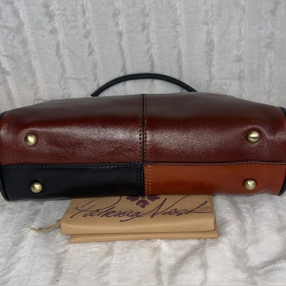 Patricia Nash Yoeky Top Handle Colorblock Leather Crossbody Bag